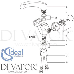 Ideal Standard Fairline Kit Mixer Rim Mounted Mono Kitchen Tap Spare Parts - IDL DV 217